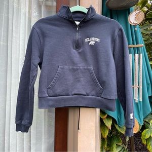 UCLA Pull&Bear Navy Crop Zip Sweatshirt